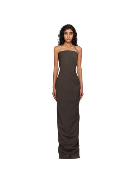 Gray Concordians Bustier Maxi Dress