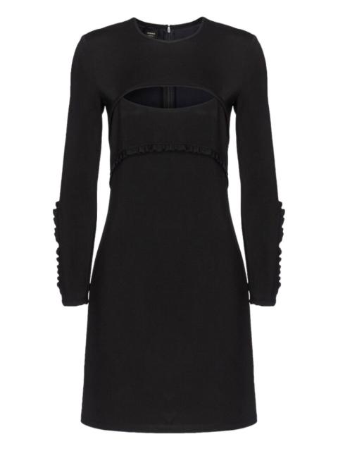 cut-out ruffled mini dress