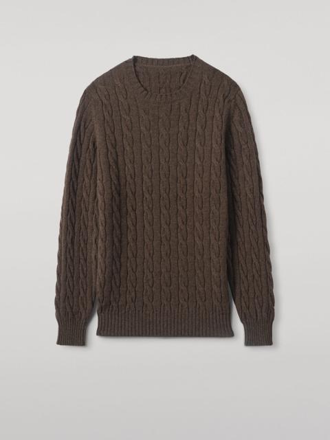 Calder Brown Cable Cashmere Jumper