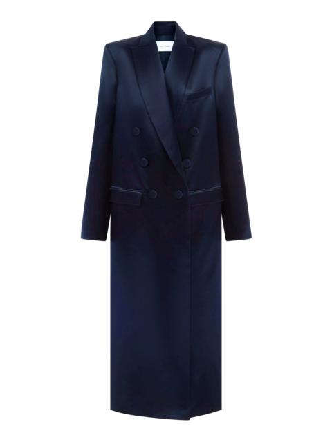 Oversized Duchess Satin Coat navy