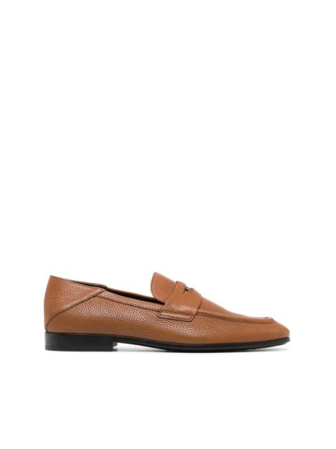 logo-plaque leather penny loafers