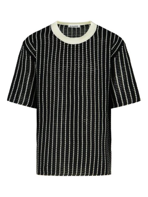 crochet striped T-shirt
