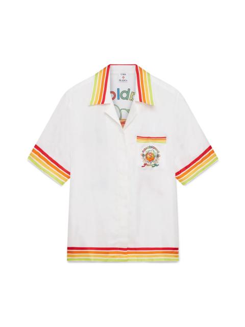 Orange Mascot Short Sleeve Silk Twill Shirt | Casablanca Paris