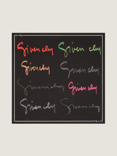 SQUARE IN SILK WITH MULTICOLORED GIVENCHY SIGNATURE