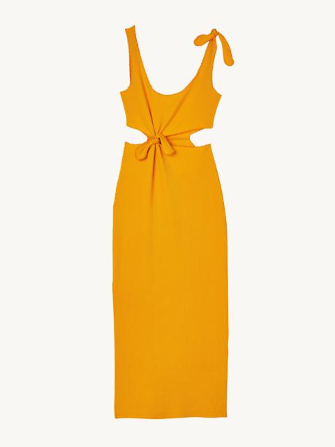 Midi dress with openwork on the sides