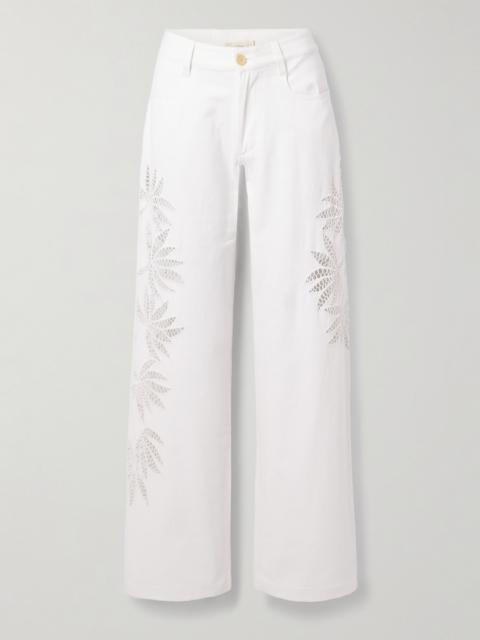 Stulla Crochet-trimmed Mid-rise Straight-leg Jeans