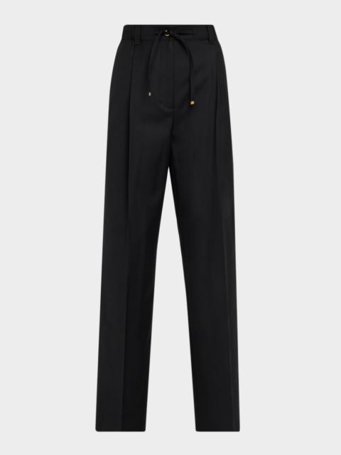 Straight-Leg Drawstring Trousers