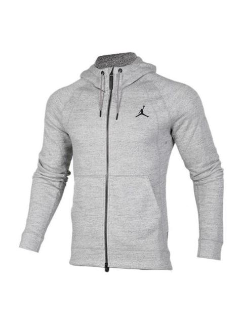 Air Jordan Solid Color Zipper Hoodie Men's Grey 860197-063