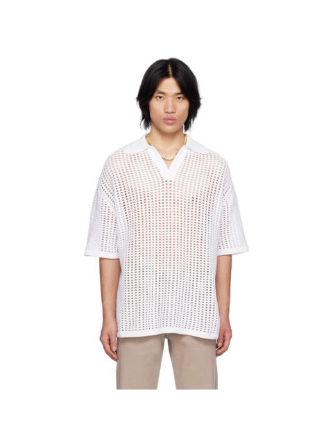 White Dropped Shoulder Polo