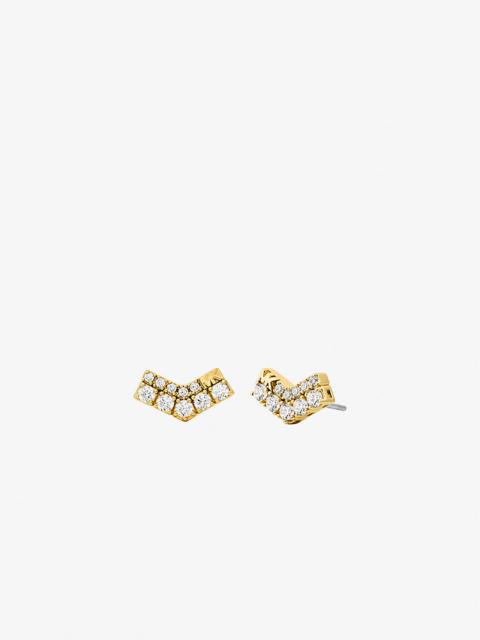 Pavé Chevron Stud Earrings