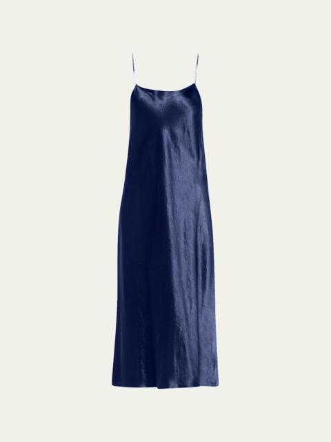 Satin Midi Slip Dress