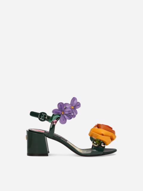 Patent leather sandals