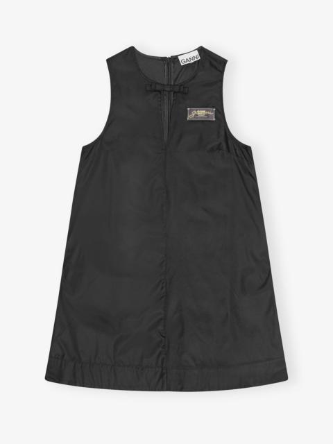 BLACK DUCHESSE NYLON MINI DRESS