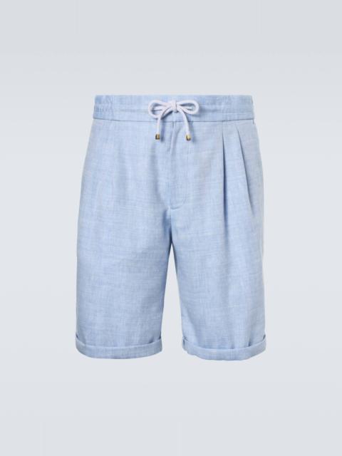 Linen and wool Bermuda shorts