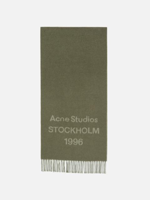 Logo scarf - Wide - Olive green