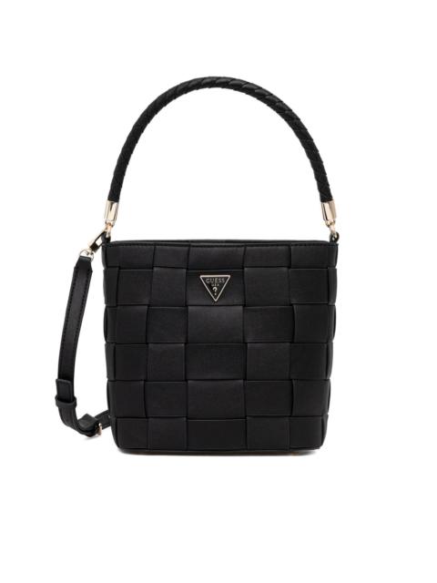 woven braided-handle tote bag