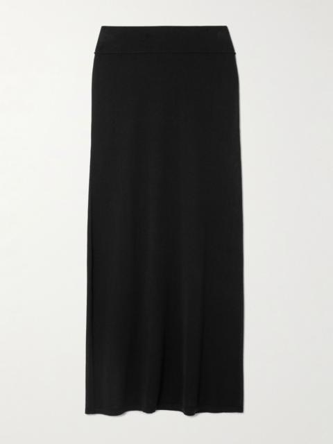 Lyocell and cashmere-blend maxi skirt Black