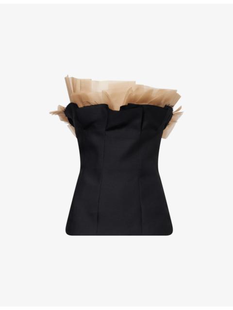 Sal Ruffled Wool and Silk-Blend Top