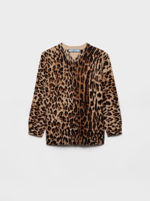 Printed cashmere cardigan