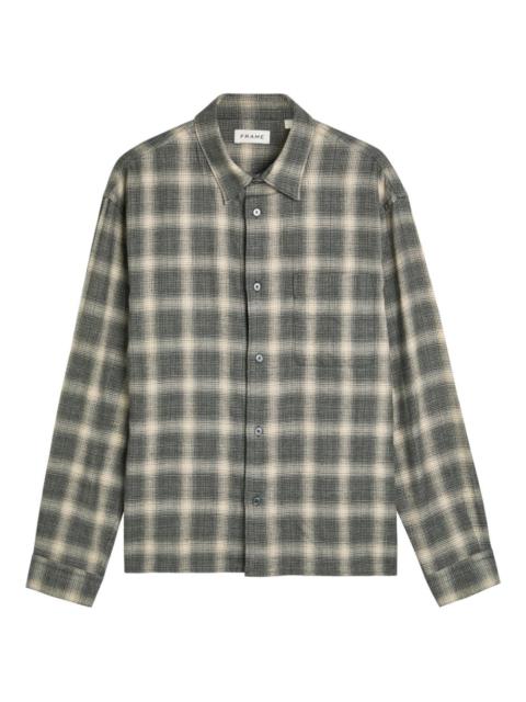 plaid-check buttoned shirt