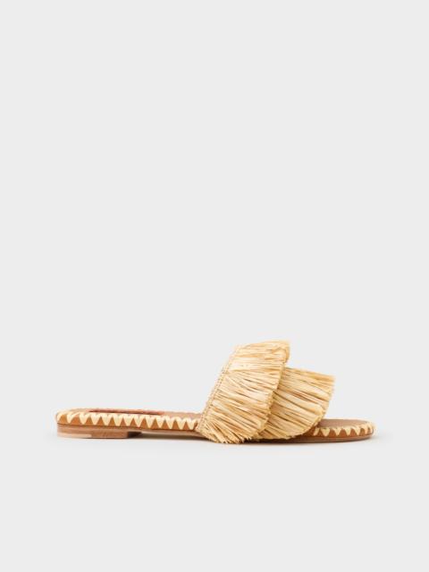 Fringe Raffia Salerno Sandal In Natural