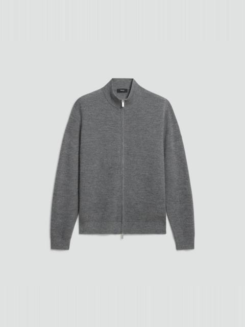 Full-Zip Cardigan in Light Cashmere