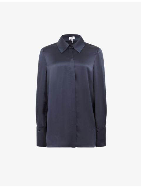 Hailey point-collar silk shirt