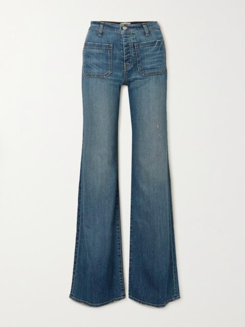 Florence Distressed High-rise Flared Jeans