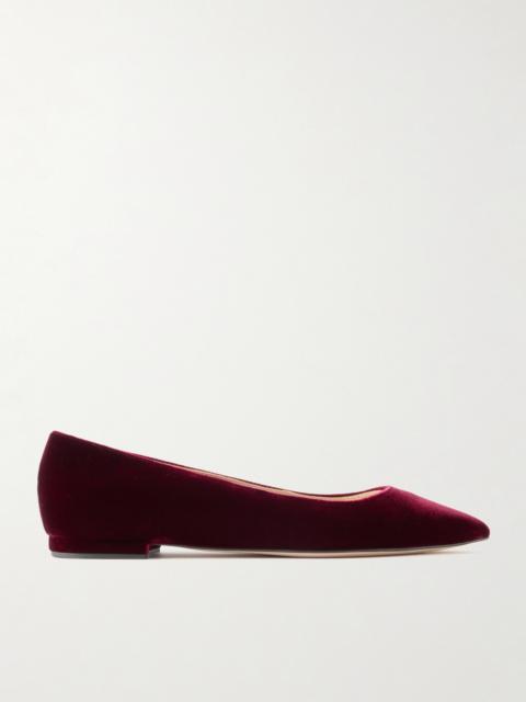 Velvet Point-toe Flats