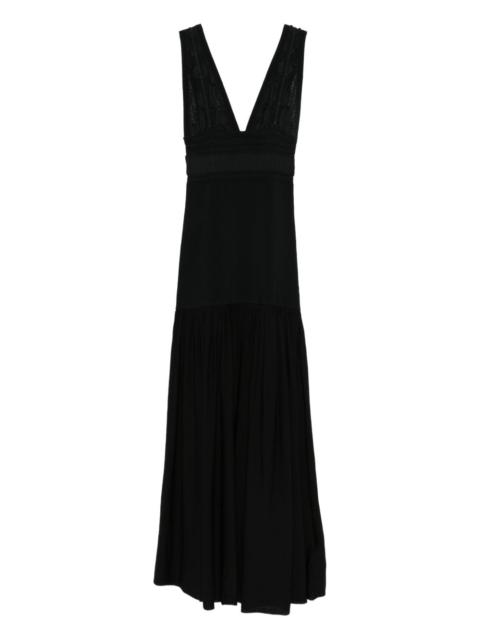 V-neck knitted maxi dress