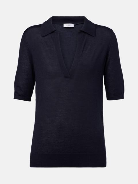 Frank cashmere and silk polo shirt