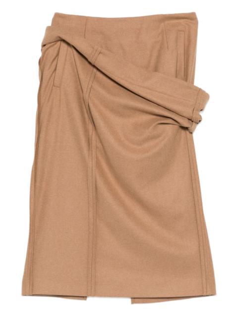 draped layered midi skirt
