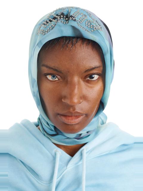 SKY WATERCOLOR FLORAL PRINCESS FOULARD SCARF