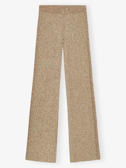 GANNI X PALOMA ELSESSER MELANGE RIB STRAIGHT TROUSERS