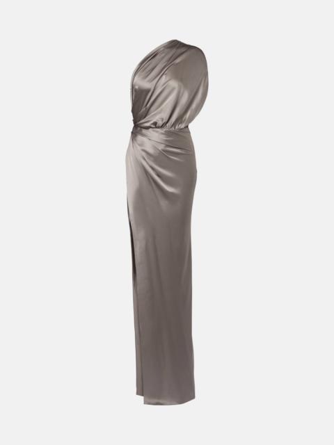Draped silk satin gown