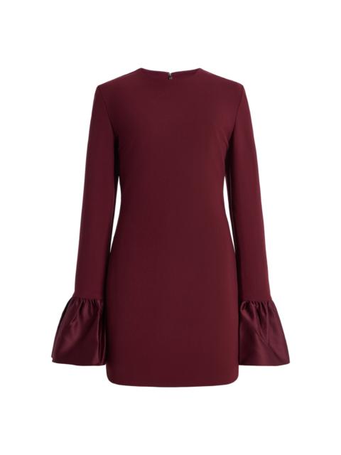 Satin-Trimmed Crepe Mini Dress burgundy