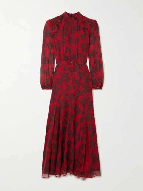 Jacqui-b Printed Silk Crepe De Chine Maxi Dress