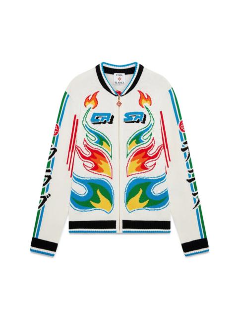 Flame Laurel Cotton Knit Casa Club Jacket | Casablanca Paris