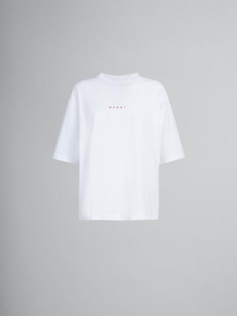 WHITE ORGANIC COTTON T-SHIRT WITH LOGO