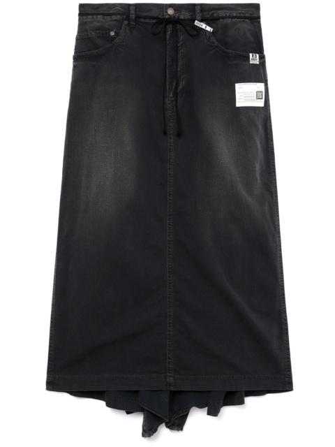 logo-appliquÃ© denim maxi skirt