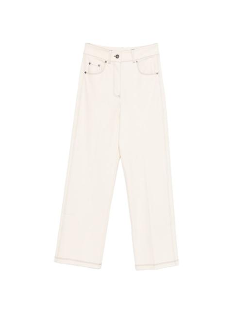 straight leg seam jeans