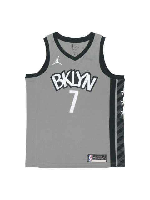 Air Jordan NBA Sports Basketball Vest 2020 Season Brooklyn Nets Durant 7 Jersey Gray CV9469-005