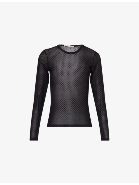 The Mesh Polka Dot Top