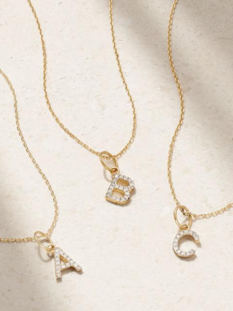 Initial 14-karat gold diamond necklace Gold