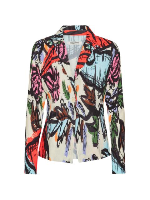 plissé floral jacket