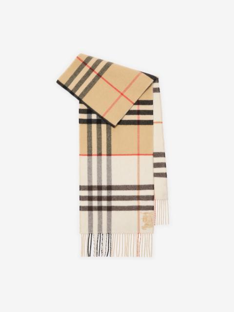 Contrast Check Cashmere Scarf