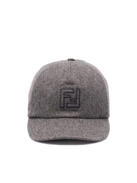 logo-embroidered wool cap