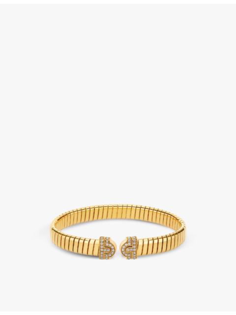 Bvlgari Tubogas 18ct yellow-gold and 0.35ct brilliant-cut diamond bracelet