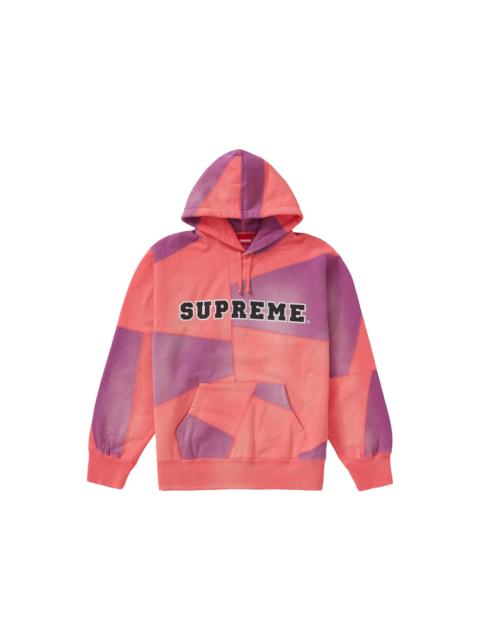 Supreme Patchwork Hooded Sweatshirt Bright Coral