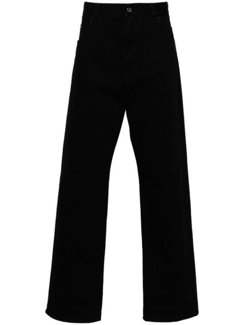 mid-rise straight-leg jeans